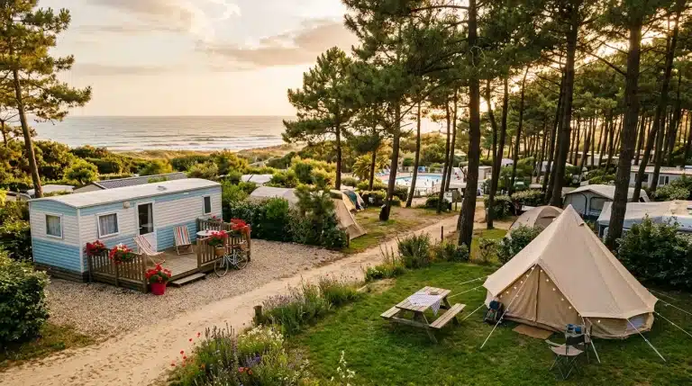 Camping Saint-Hilaire-de-Riez : emplacement tente et mobil-home