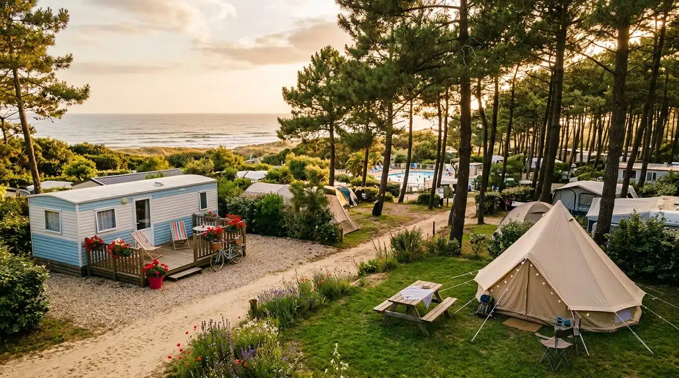 Camping Saint-Hilaire-de-Riez : emplacement tente et mobil-home